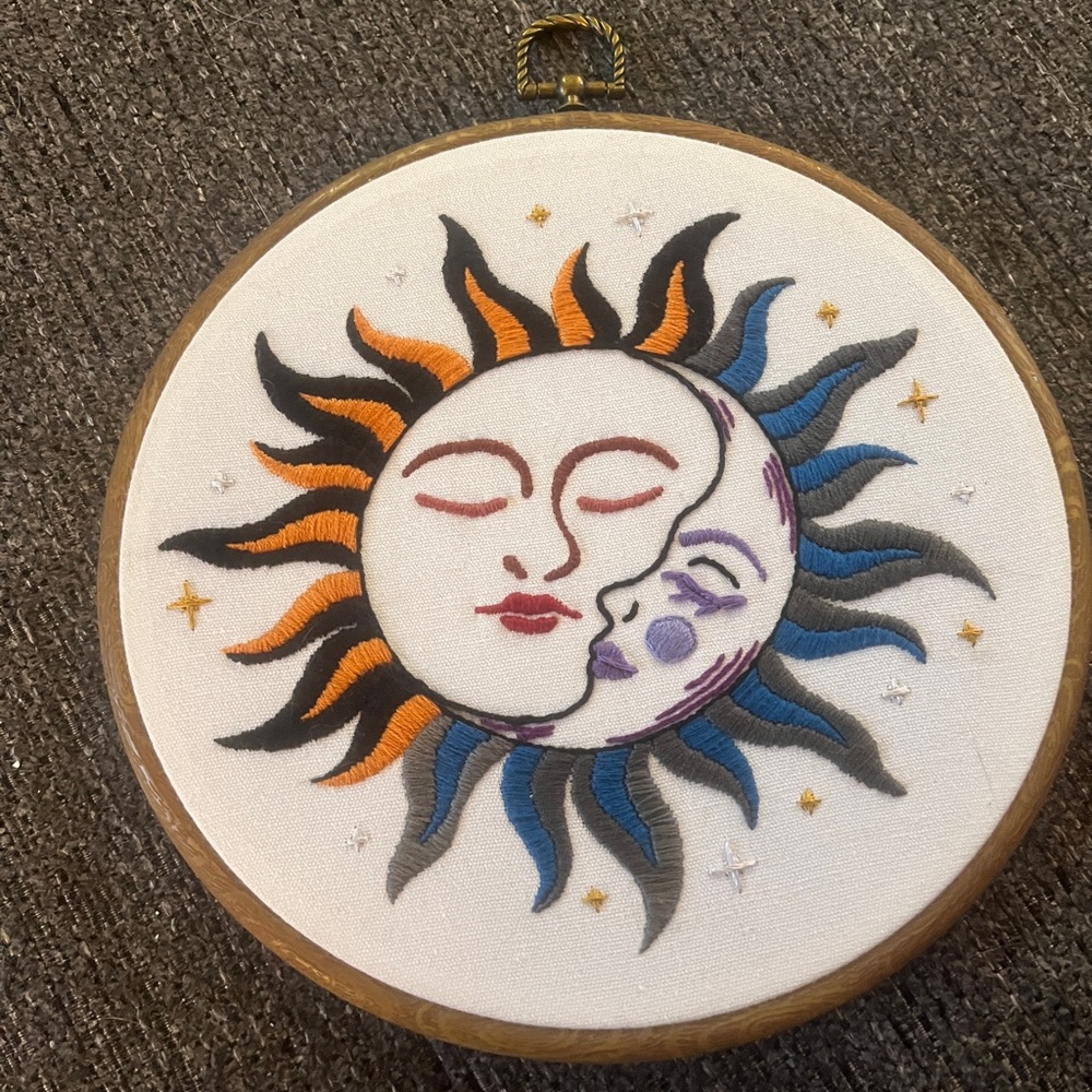 Sun and Moon Embroidered Art Poster